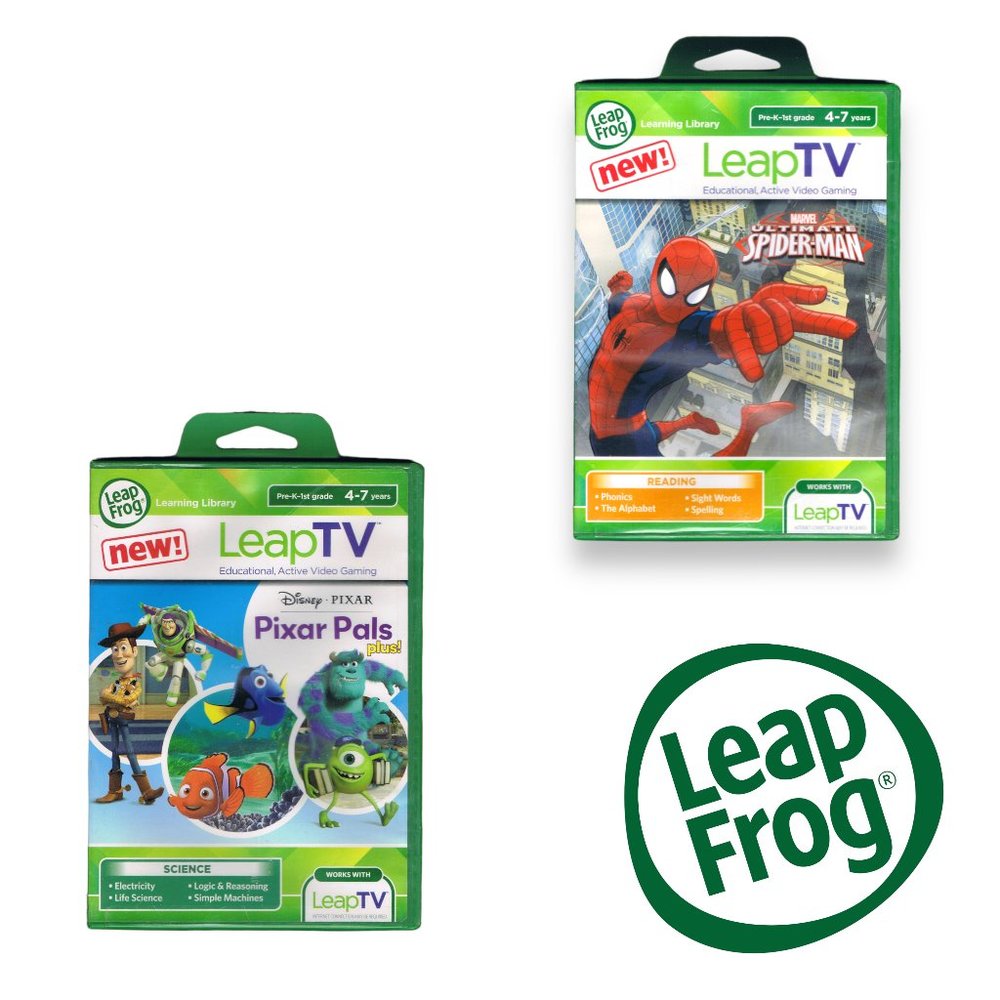 LeapFrog LeapTV Game Bundle-Disney Pixar Pals Plus! & Ultimate Spider-man